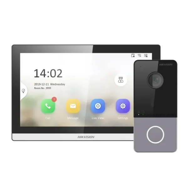 Комплект базовый для домофона DS-KH6350-TE1 и вызовной панели DS-KV6103-PE1 с 2 МП камерой, ИК-подсветкой, PoE и управлением через Hik-Connect