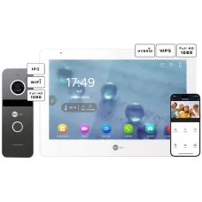 Відеодомофон Neolight MEZZO Hybrid + SOLO IPW Graphite з 10.1" дисплеєм для безпеки домашніх та офісних приміщень, з підтримкою камер та вбудованим відеореєстратором