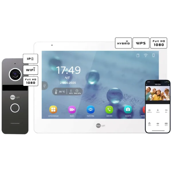 Комплект видеодомофона MEZZO Hybrid + SOLO IPW Graphite с уголком и PoE адаптером для видеонаблюдения, 10.1" дисплей, Wi-Fi, 2Мп камера, влагозащищенный корпус Комплект видеодомофона MEZZO Hybrid + SOLO IPW Graphite с уголком и PoE адаптером для видеонаблюдения, 10.1" дисплей, Wi-Fi, 2Мп камера, влагозащищенный корпус
