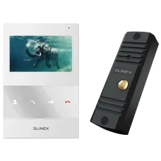 Відеодомофон Slinex ML-16HD(Black)+SQ-04M(White) для домофону з функцією детекції руху, 2МП камера, 4.3-дюймовий екран, FullHD зображення, підключення 2 панелей викликів
