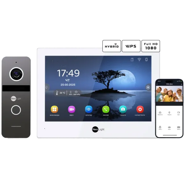 Комплект відеодомофону Neolight ALPHA Hybrid + SOLO FHD Graphite Комплект відеодомофону Neolight ALPHA Hybrid + SOLO FHD Graphite