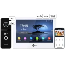 Комплект відеодомофону Neolight ALPHA Hybrid + SOLO IP Black з кутком, PoE адаптер для панелі виклику