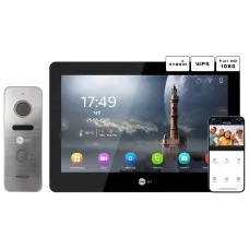 Комплект відеодомофону Neolight MEZZO Hybrid Black + PRIME FHD Silver з кутком