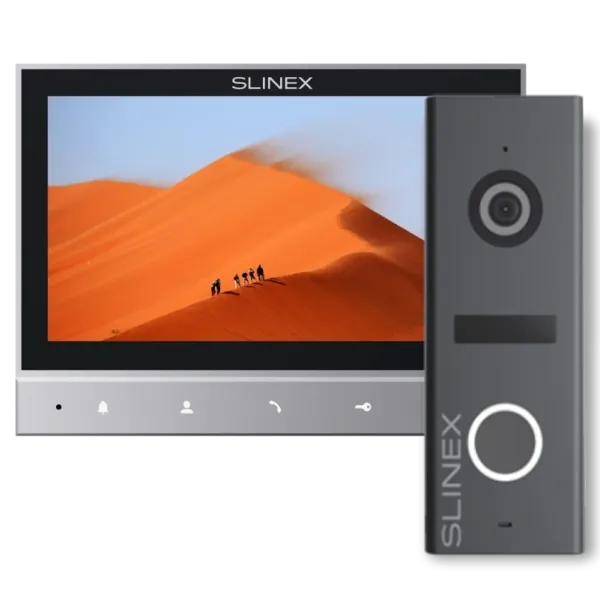Відеодомофон з панеллю виклику Slinex SK 7 Cloud для безпеки з функцією Smart Call, Wi-Fi та кольоровим дисплеєм 7 дюймів, з можливістю підключення 2 панелей виклику Відеодомофон з панеллю виклику Slinex SK 7 Cloud для безпеки з функцією Smart Call, Wi-Fi та кольоровим дисплеєм 7 дюймів, з можливістю підключення 2 панелей виклику