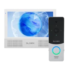 Комплект відеодомофон Slinex Sonik 7 AI white + панель виклику ML-20HD silver/ black