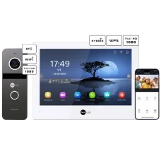 Комплект відеодомофону Neolight ALPHA Hybrid + SOLO IPW Graphite з кутком, PoE адаптер для панелі виклику