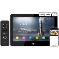 Комплект відеодомофону Neolight MEZZO Hybrid Black + PRIME FHD Black з кутком