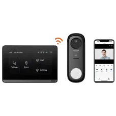 Комплект відеодомофону Dnake DK360W для безпеки з 2МП HD камерою, Wi-Fi HaLow, сенсорним монітором та сонячною зарядкою