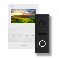 Комплект видеодомофон + панель вызова Slinex SQ-04N Cloud white + ML-17HD black