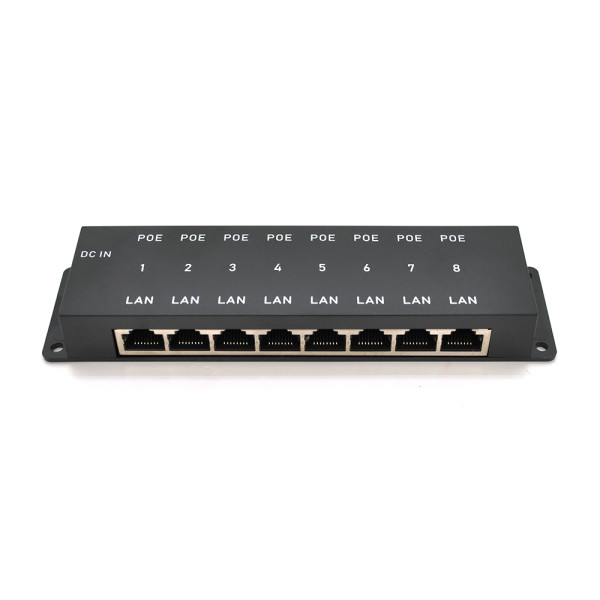 8-портовий POE-інжектор живлення, з 8xRJ45 портами Ethernet 10/100Мбіт / с, IEEE802.3af / at, 12-57V, PIN45 + / 78- 8-портовий POE-інжектор живлення, з 8xRJ45 портами Ethernet 10/100Мбіт / с, IEEE802.3af / at, 12-57V, PIN45 + / 78-