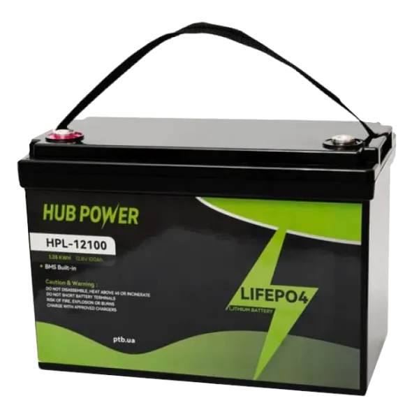 Аккумуляторная батарея LiFePO4 Hub Power HPL-12100 12,8В 100А·ч для систем видеонаблюдения и охранной сигнализации Аккумуляторная батарея LiFePO4 Hub Power HPL-12100 12,8В 100А·ч для систем видеонаблюдения и охранной сигнализации