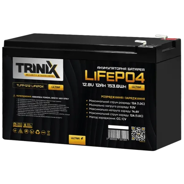 Літієва акумуляторна батарея TRINIX TLFP-1212 Ultra 12А•г 12В