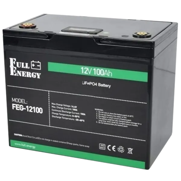 Літієва акумуляторна батарея Full Energy FEG-12100 12В 100А•год 100А Літієва акумуляторна батарея Full Energy FEG-12100 12В 100А•год 100А