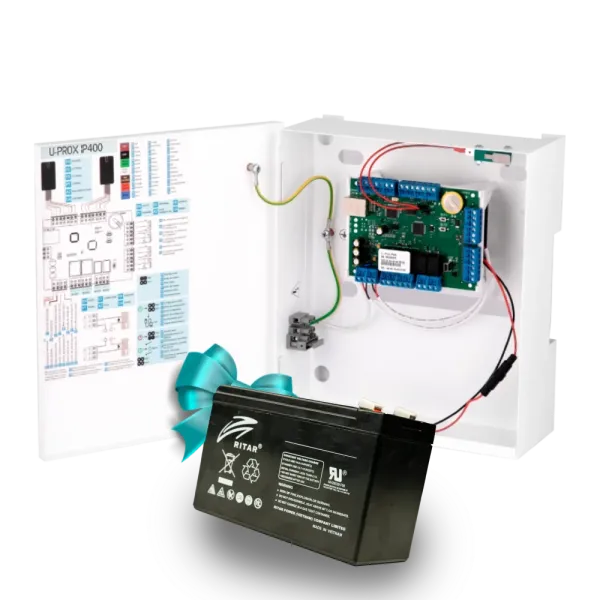 Контролер доступу U-Prox IP400 з LFP акумулятором Ritar R-LFP12.8V6AH для системи безпеки з Ethernet та Wiegand підтримкою Контролер доступу U-Prox IP400 з LFP акумулятором Ritar R-LFP12.8V6AH для системи безпеки з Ethernet та Wiegand підтримкою