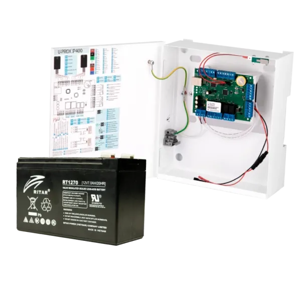 Комплект контроллера доступа U-Prox IP400 IP с аккумулятором Ritar RT1270 для систем безопасности с восемью входами и рядом функций Комплект контроллера доступа U-Prox IP400 IP с аккумулятором Ritar RT1270 для систем безопасности с восемью входами и рядом функций