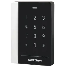Зчитувач DS-K1102AEMK EM/Mifare для контролю доступу IP64, температурний діапазон -20°C до +65°C, індикатор живлення, компактні розміри 121×86.5×14 мм