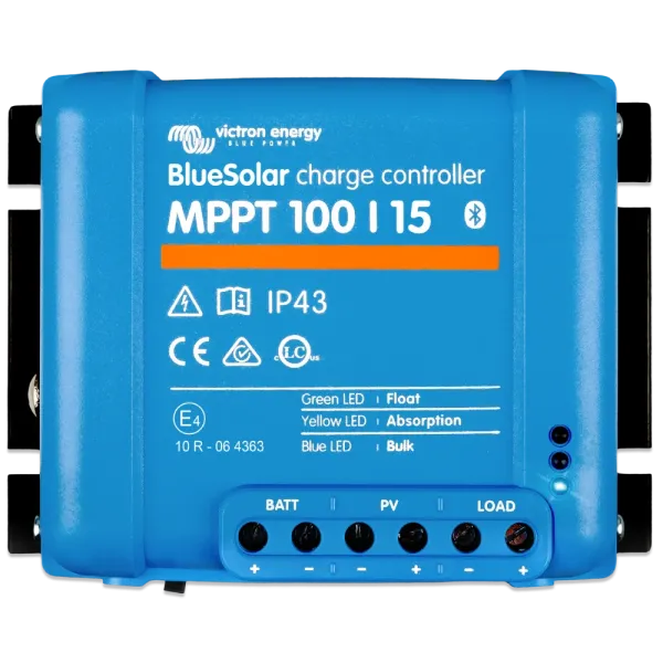 Контроллер заряда BlueSolar MPPT 100/15 для солнечных батарей 12/24 В 15 А 220/440 Вт с VE.Direct и реле нагрузки Контроллер заряда BlueSolar MPPT 100/15 для солнечных батарей 12/24 В 15 А 220/440 Вт с VE.Direct и реле нагрузки