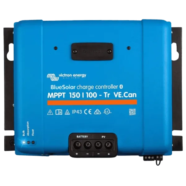 Контроллер заряда BlueSolar MPPT 150/100-Tr VE.Can для солнечных панелей 12/24/48 В, 100 А, с VE.Can, VE.Direct, Bluetooth и реле тревоги Контроллер заряда BlueSolar MPPT 150/100-Tr VE.Can для солнечных панелей 12/24/48 В, 100 А, с VE.Can, VE.Direct, Bluetooth и реле тревоги