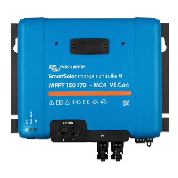 Контроллер заряда SmartSolar MPPT 150/70-MC4 VE.Can для солнечных батарей 12/24/48 В с током 70 А и интерфейсами VE.Can VE.Direct Bluetooth