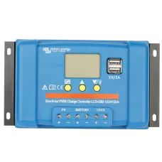 Контролер заряду Victron Energy BlueSolar PWM-LCD&USB 12/24-20 для сонячних панелей 12/24В 20А з USB 5В 2А та реле навантаження