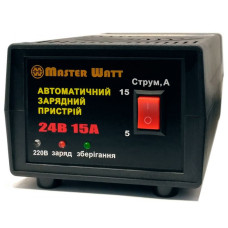 Автоматичне ЗУ для акумулятора MW-AZU24-15A 24V (25-260Ah) (MF, WET, AGM), 160-245V, Струм заряду 5А/15А, крокодили в комплекті