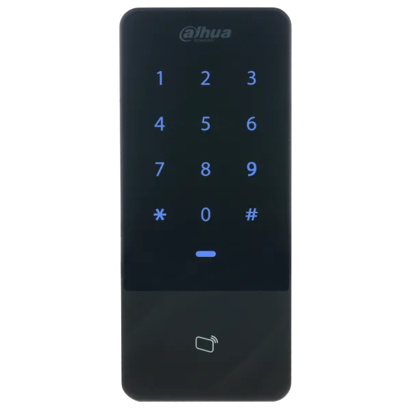 Терминал Mifare Dahua DHI-ASI1201E-V1 для контроля доступа с поддержкой RS-485 и Wiegand, память на 30000 карт, IP66, сигнализация вторжения и тамперная защита