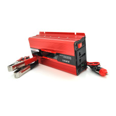 Інвертор напруги UKC+LCD, 1000ВА(600Вт), 12/220V, approximated, 1 універсальна розетка, клем + крокодили Інвертор напруги UKC+LCD, 1000ВА(600Вт), 12/220V, approximated, 1 універсальна розетка, клем + крокодили