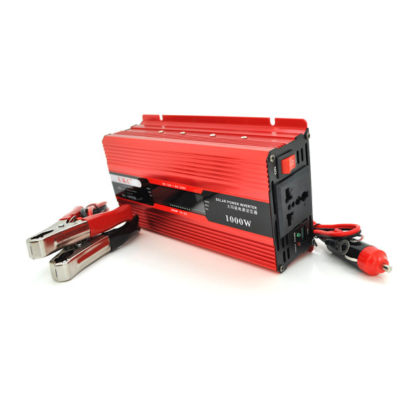 Інвертор напруги UKC+LCD, 1000ВА(600Вт), 12/220V, approximated, 1 універсальна розетка, клем + крокодили Інвертор напруги UKC+LCD, 1000ВА(600Вт), 12/220V, approximated, 1 універсальна розетка, клем + крокодили