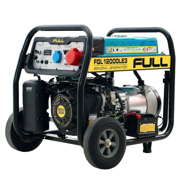 Генератор бензиновий FULL FGL12000LE3, 3-фазный 380/220V, 50Hz, 12kVA/9.6kW, бак 28 л, расход 3 л/ч, пуск: ручной/стартер (без АКБ) Генератор бензиновий FULL FGL12000LE3, 3-фазный 380/220V, 50Hz, 12kVA/9.6kW, бак 28 л, расход 3 л/ч, пуск: ручной/стартер (без АКБ)
