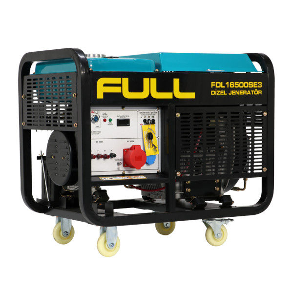 Генератор дизельний FULL FDL16500SE3, 3-фазний 230/400V, 50Hz, 16.5kVA/12kW, бак 50 л, витрата 4 л/год, пуск: стартер (без АКБ), 925x590x800 мм, 197 кг Генератор дизельний FULL FDL16500SE3, 3-фазний 230/400V, 50Hz, 16.5kVA/12kW, бак 50 л, витрата 4 л/год, пуск: стартер (без АКБ), 925x590x800 мм, 197 кг