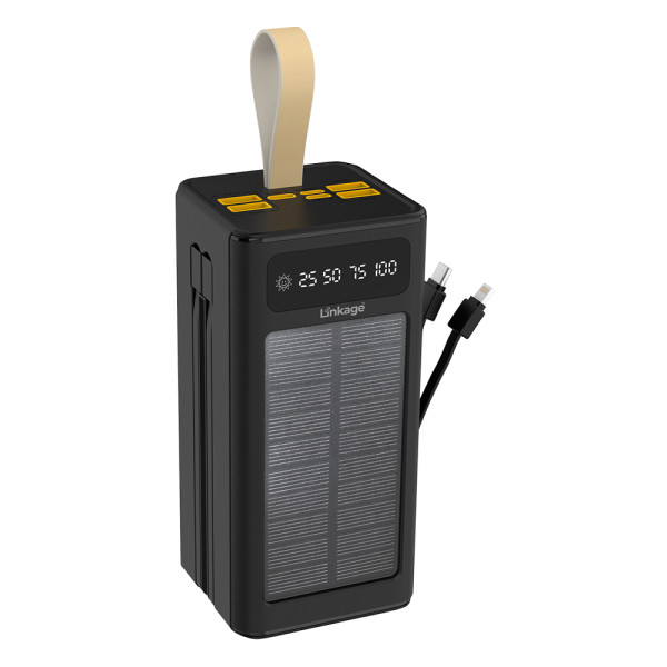 Зовнішній акумулятор Power bank Linkage LKP-47 50000mAh Solar 22.5W з кабелем Type-C+Lightning для живлення гаджетів чорний Зовнішній акумулятор Power bank Linkage LKP-47 50000mAh Solar 22.5W з кабелем Type-C+Lightning для живлення гаджетів чорний