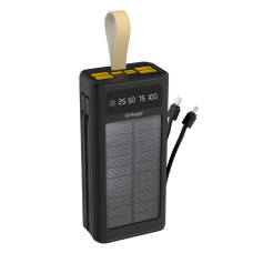Power bank Linkage LKP-46+Solar 30000mAh, 22.5W, Кабелi Туре-С+Lighting, Black, Box