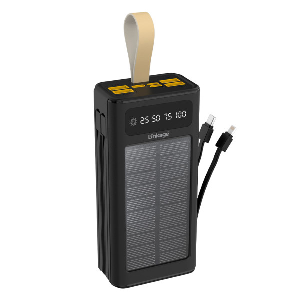 Портативное зарядное устройство Linkage LKP-46+Solar 30000mAh, 22.5W, Кабели Type-C+Lighting, Черный, Коробка Портативное зарядное устройство Linkage LKP-46+Solar 30000mAh, 22.5W, Кабели Type-C+Lighting, Черный, Коробка