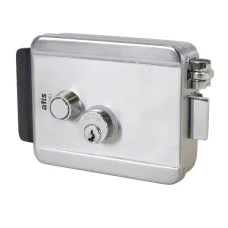 Электромеханический замок ATIS Lock SSM внутренний/наружный накладной для защиты дверей с возможностью открытия ключом и кнопкой выхода, сталь, DC 12 В