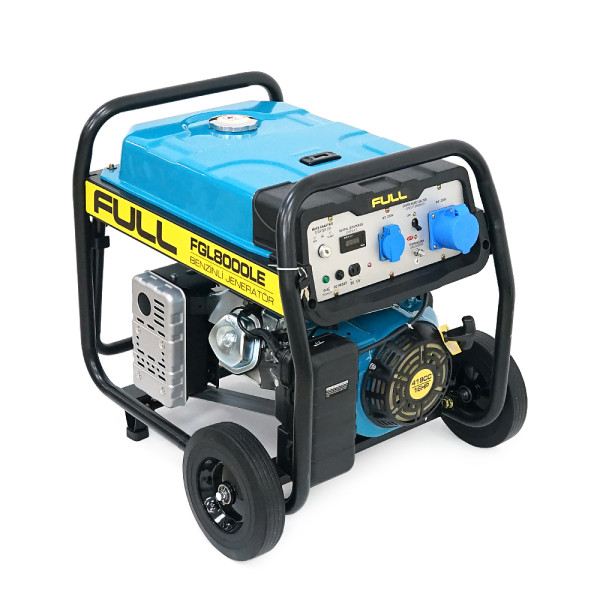 Генератор бензиновий FULL FGL 8000LE, 1-фазний 230V, 50Hz, 8.1kVA/6.5kW, бак 28 л, витрата 2.6 л/год, пуск: ручний/стартер (без АКБ), 720х530х610 мм, 78 кг Генератор бензиновий FULL FGL 8000LE, 1-фазний 230V, 50Hz, 8.1kVA/6.5kW, бак 28 л, витрата 2.6 л/год, пуск: ручний/стартер (без АКБ), 720х530х610 мм, 78 кг