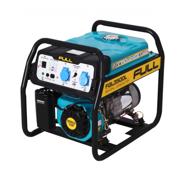 Генератор бензиновий FGL 3500L, 1-фазний 230V, 50Hz, 3.5kVA/2.8kW, бак 17 л, витрата 1.3 л/год, пуск: ручний, охл.: повітряне, 620х470х530 мм, 46 кг Генератор бензиновий FGL 3500L, 1-фазний 230V, 50Hz, 3.5kVA/2.8kW, бак 17 л, витрата 1.3 л/год, пуск: ручний, охл.: повітряне, 620х470х530 мм, 46 кг