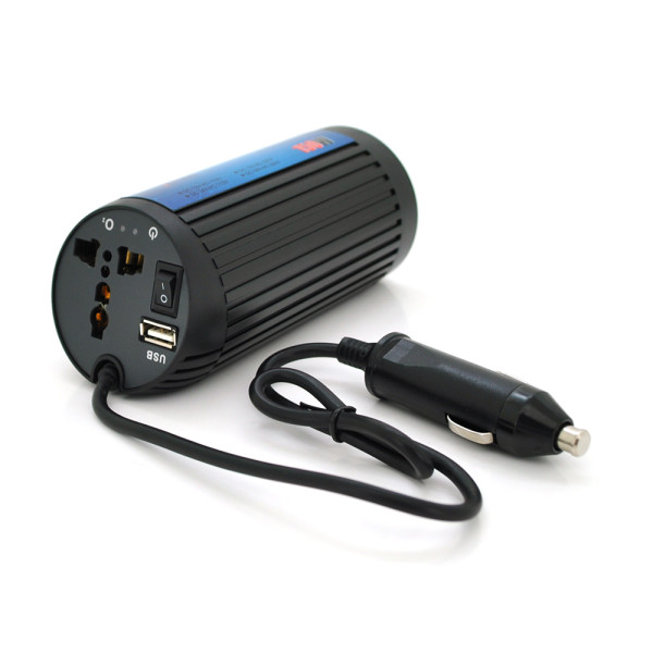 Инвертор напряжения POWERMASTER, 12V/220V, 150W с модифицированной синусоидой, 1 универсальная розетка, клеммы Инвертор напряжения POWERMASTER, 12V/220V, 150W с модифицированной синусоидой, 1 универсальная розетка, клеммы