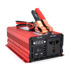 Інвертор напруги ST600CP 300W 12В/220В з апроксимованою синусоїдою для живлення побутової техніки, 1 універсальна розетка, крокодили, BOX