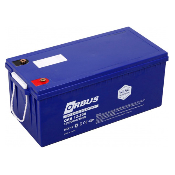 Акумуляторная батарея ORBUS CG12200 GEL 12 V 200 Ah синяя для систем видеонаблюдения и охранных систем Акумуляторная батарея ORBUS CG12200 GEL 12 V 200 Ah синяя для систем видеонаблюдения и охранных систем