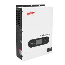 Гібридний інвертор MUST PV18-3624ECO 3600W 24V з чистою синусоїдою та MPPT контролером для сонячних панелей і резервного живлення будинку