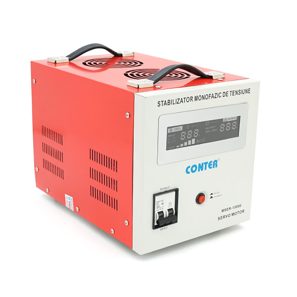 Стабилизатор напряжения Conter MSER 15000 VA-V2/12000W однофазный с сервоприводом для защиты бытовой и офисной техники Стабилизатор напряжения Conter MSER 15000 VA-V2/12000W однофазный с сервоприводом для защиты бытовой и офисной техники