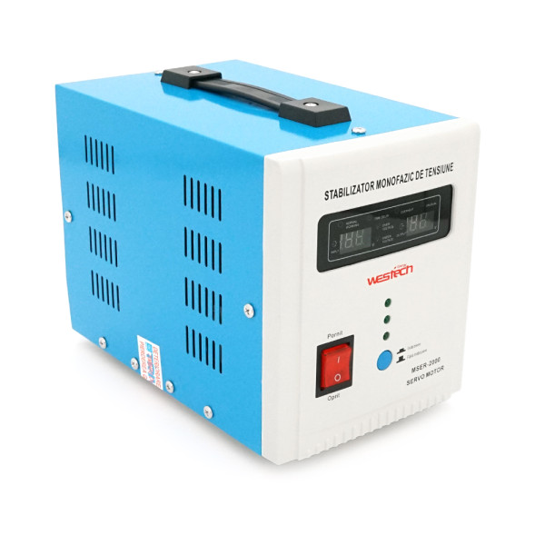 Стабілізатор напруги Westech MSER 2000 VA-V2/1600W однофазний, сервопривід, монтажу підлоги, LED дисплей, діапазон130-260V, AC230±3%, 2*Shuko, 146x237x170mm, 5.2kg, Q2 Стабілізатор напруги Westech MSER 2000 VA-V2/1600W однофазний, сервопривід, монтажу підлоги, LED дисплей, діапазон130-260V, AC230±3%, 2*Shuko, 146x237x170mm, 5.2kg, Q2