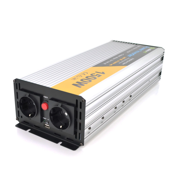 Інвертор напруги Solinved Sol-Yb24-1500M 1500Вт 24В/220В модифікована синусоїда з USB і 2 Shuko для автономних та резервних систем живлення Інвертор напруги Solinved Sol-Yb24-1500M 1500Вт 24В/220В модифікована синусоїда з USB і 2 Shuko для автономних та резервних систем живлення