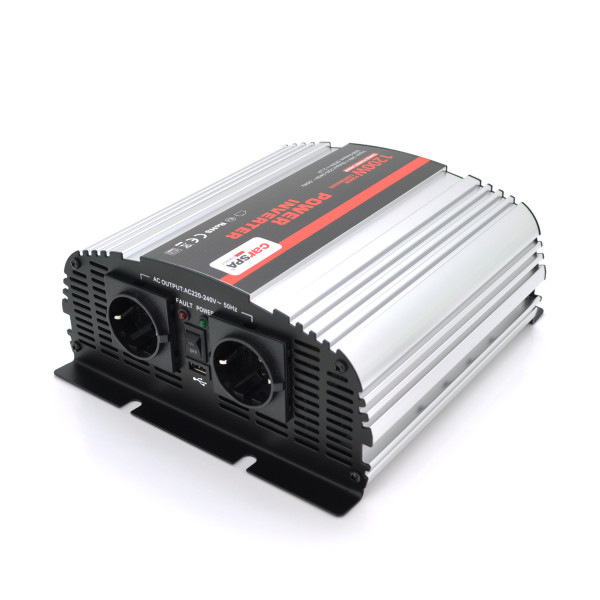 Інвертор напруги Carspa-1200-242 (1200Вт), 12/220V, approximated, 2Shuko, USB, клеми, Box Q4 Інвертор напруги Carspa-1200-242 (1200Вт), 12/220V, approximated, 2Shuko, USB, клеми, Box Q4