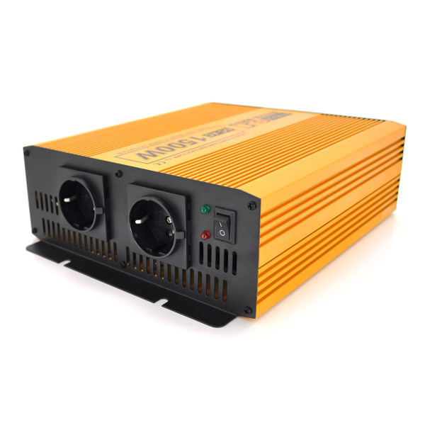 Інвертор напруги Mexxsun MXSPSW-1500 1500Вт 12В/220В з правильною синусоїдою для автономного живлення техніки від акумулятора