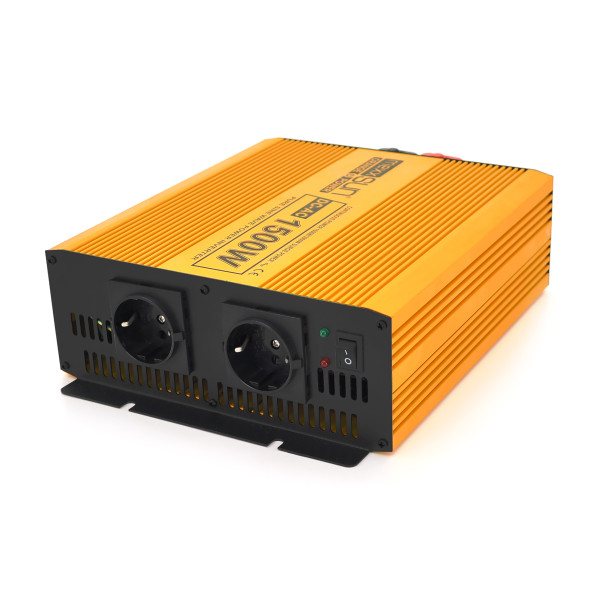 Инвертор напряжения Mexxsun MXSPSW-1500 24В/220В 1500Вт для питания оборудования с правильной синусоидой и 2 розетками Shuko Инвертор напряжения Mexxsun MXSPSW-1500 24В/220В 1500Вт для питания оборудования с правильной синусоидой и 2 розетками Shuko