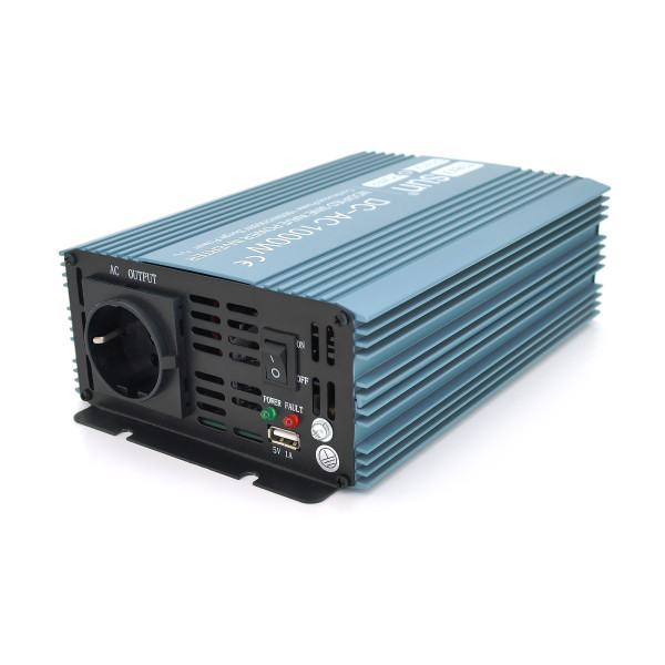 Інвертор напруги Mexxsun MXS-1000 24В/220В 1000Вт з модифікованою синусоїдою для живлення побутової техніки від акумулятора