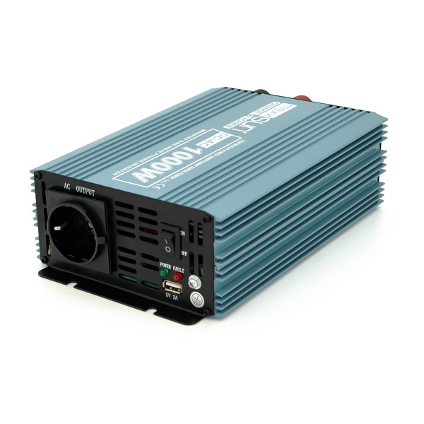 Инвертор напряжения Mexxsun MXS-1000 12В/220В 1000Вт для питания оборудования от аккумулятора, модифицированная синусоида, USB и розетка Shuko Инвертор напряжения Mexxsun MXS-1000 12В/220В 1000Вт для питания оборудования от аккумулятора, модифицированная синусоида, USB и розетка Shuko