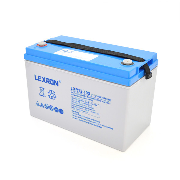 Акумуляторна батарея Lexron LXR12-105 GEL 12V 105Ah deep cycle для сонячних систем, кемпінгу, човнів та UPS Акумуляторна батарея Lexron LXR12-105 GEL 12V 105Ah deep cycle для сонячних систем, кемпінгу, човнів та UPS