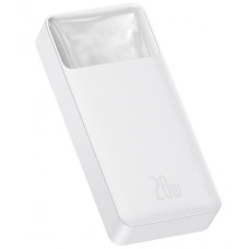 Портативний Powerbank Baseus Bipow 20000mAh для заряджання смартфонів та планшетів з двома USB виходами та USB-C, цифровий дисплей, білий